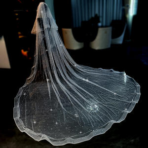 LUOXIN <span class=keywords><strong>Voile</strong></span> cathédrale à deux couches <span class=keywords><strong>avec</strong></span> peigne <span class=keywords><strong>Voile</strong></span> <span class=keywords><strong>de</strong></span> 3.5 mètres <span class=keywords><strong>de</strong></span> <span class=keywords><strong>long</strong></span> pour <span class=keywords><strong>mariée</strong></span>, perles et <span class=keywords><strong>strass</strong></span> - Product Image 2