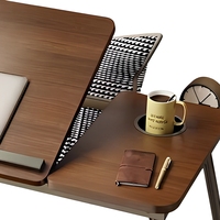Table pliable réglable en hauteur pour ordinateur portable, bureau de lit en bois pour la maison, le bureau, la chambre, l'étude, le dortoir