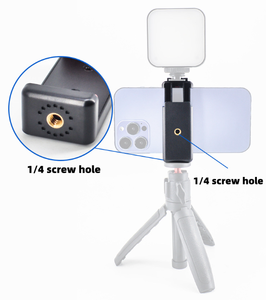 Suporte Ajustável para Smartphone com Clipe, Furos Duplos de Parafuso 1/4'' e Cold Shoe, Montagem Universal para Tripé de Celular para Vlogging - Product Image 3