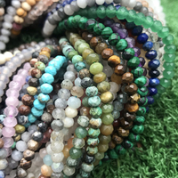 Vente en gros 3*4mm améthyste oeil de tigre apatite quartz rose pierre naturelle entretoise facettes perles de pierre rondelle pour la fabrication de bijoux