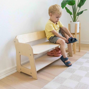 Panca <span class=keywords><strong>per</strong></span> scarpe <span class=keywords><strong>per</strong></span> bambini con ripiano portaoggetti, sedia <span class=keywords><strong>per</strong></span> bambini in legno massello stile nordico <span class=keywords><strong>per</strong></span> ingresso, organizer basso <span class=keywords><strong>per</strong></span> bambini - Product Image 1