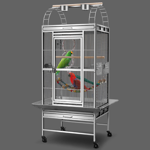 Suibian — <span class=keywords><strong>Cage</strong></span> pliable pour perruches, <span class=keywords><strong>Cage</strong></span> pour Perroquet, en métal robuste, pour animaux, oiseaux, dispositif d'élevage Top avec roues - Product Image 2