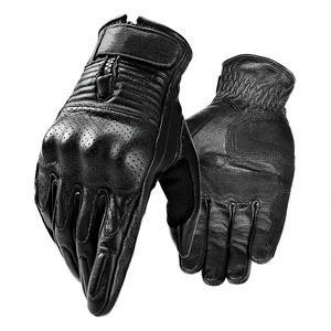 Guantes de Motociclismo de Cuero Vacuno para Hombre, Protección Completa para las Manos, Resistentes al Viento, de Alta Calidad, para Invierno - Product Image 1