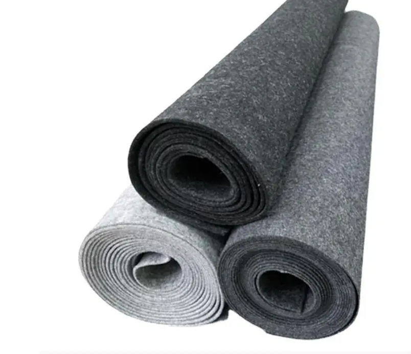 Factory Custom Industrial Needle Punch Non Woven Roll Color Polyester Felt Carpet For Car Decoration, Felt Car Non Woven Felt