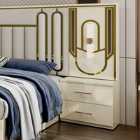 Ensemble de chambre à coucher complet de luxe moderne turc, lit double king size en bois, rangement à domicile, ensemble de meubles de chambre à coucher en bois massif