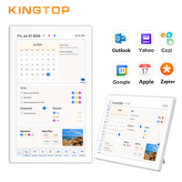 KINGTOP Layar Kalender Digital Android 21,5 Inci dengan Sistem Operasi Android 15, Tampilan Cuaca, dan Bingkai Foto, Sinkronisasi Google Calendar