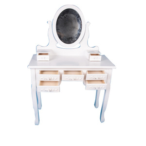 European Style Wooden <b>Dressing</b> <b>Table</b> White Flip Top Mirror <b>Storage</b> Bedroom Makeup Vanity - Product Image 1