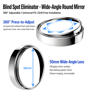 Rétroviseur Angle Mort Voiture Universel, Miroir Grand Angle Réglable 360°, Miroir Auxiliaire de Stationnement - Product Image 5