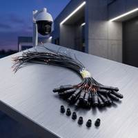 Connecteur mâle et femelle M12 6 broches pour panneau frontal avec deux câbles 60V 22AWG pour vidéosurveillance extérieure et éclairage LED de haute qualité