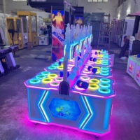 Machine de jeu d'arcade Whack-a-Mole lumineuse multicolore pour 2 joueurs, à monnayeur, avec récompenses, pour enfants, facile à utiliser
