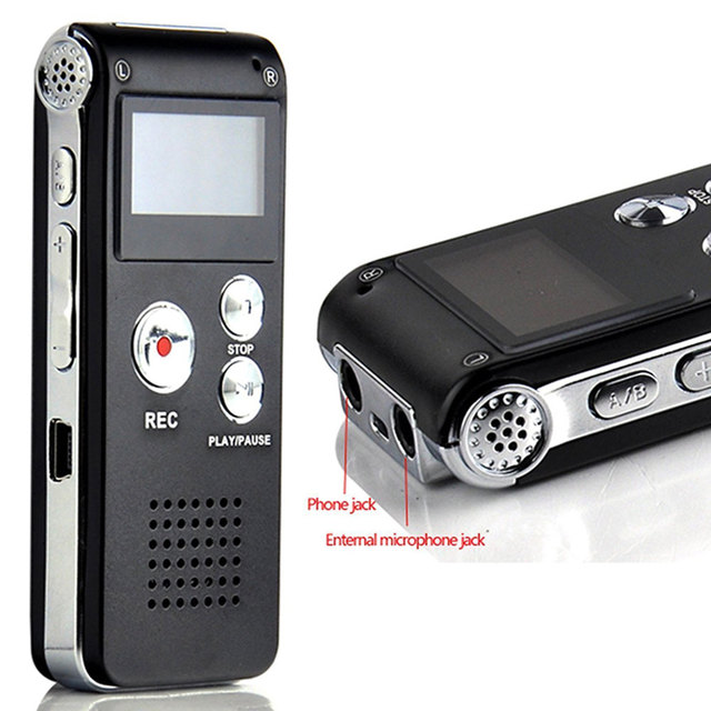 Hot Selling 8gb 16gb Memory Digital Audio Voice Play Recorder With Mini Usb Port Enregistreur Vocal