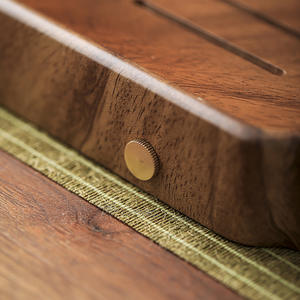 Pequeña bandeja/mesa de té para uso doméstico, hecha de madera de nogal, adecuada para preparar té para una sola persona, almacenamiento de agua, preparación en seco. - Product Image 5