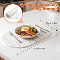 Tapis de séchage pliable segmenté en diatomite naturelle, absorbant et antidérapant, pour évier de cuisine et vaisselle à domicile