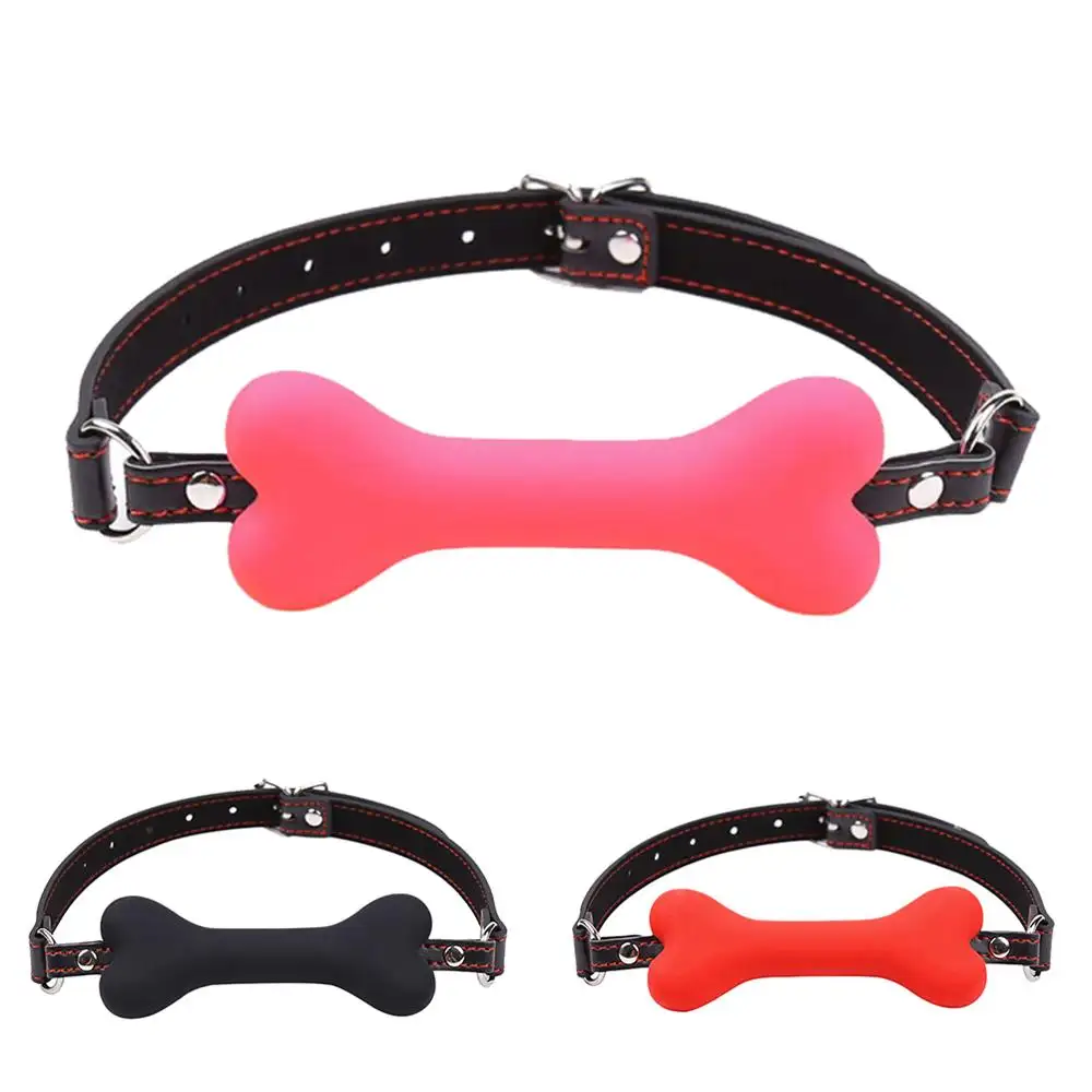 Brinquedo sexual bdsm bondage, como ossos, mordaça de silicone, para jogos de sexo adulto