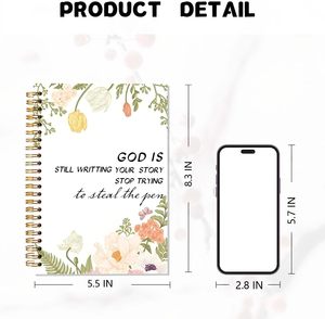 Christian Inspirational Máy Tính Xách Tay Đức Tin Nghệ Thuật Quà Tặng Thiên Chúa Vẫn Là Viết Câu Chuyện của Bạn Hoa Tạp Chí Bìa Cứng Xoắn Ốc Máy Tính Xách Tay - Product Image 2