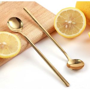 <b>Coffee</b> Tea <b>Spoon</b> 6.7 Inch Long Handle Gold Stainless Steel Stirring <b>Spoon</b> For Espresso Ice Tea Cocktail Stirrer - Product Image 5