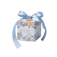 Boîte cadeau de luxe en papier ivoire avec impression dorée, pour mariage, fête, petite boîte à bonbons cubique