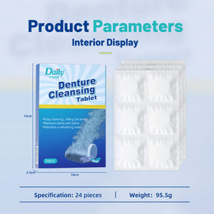 Comprimés de nettoyage de retenue, comprimés nettoyants <span class=keywords><strong>pour</strong></span> prothèses dentaires <span class=keywords><strong>pour</strong></span> appareils dentaires, nettoyage complet, 24 pièces/paquet - Product Image 2