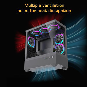 Lovingcool populaire verre trempé E-ATX ATX/MATX noir PC <span class=keywords><strong>Gamer</strong></span> armoire châssis boîtier d'ordinateur et tours PC boîtier de jeu - Product Image 4