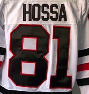 Chicago Marian Hossa <span class=keywords><strong>Jersey</strong></span> de hockey nacional cosido de la mejor calidad blanca - Product Image 1