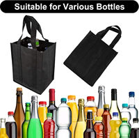 Sac cadeau pour vin en non-tissé avec logo personnalisé, sac de transport pliable pour bouteille, poignée à fermeture éclair, recyclable pour l'emballage de vente au détail
