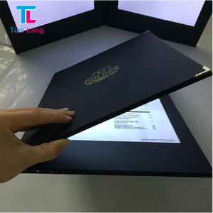 Cubierta de menú LED recargable M8514 con retroiluminación LED Cajas de luz de publicidad de PU lisas negras iluminadas populares - Product Image 6