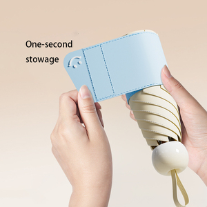 New 6K 5 Lần Tùy Chỉnh Mặt Trời Ô Tay Gấp Chống Tia Cực Tím Màu Đen Gel Mini Viên Nang Gấp Túi Ô Cho Phụ Nữ Du Lịch - Product Image 2