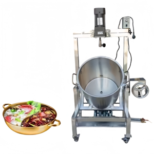 <b>Large</b> Industrial Electric Automatic <b>Cooking</b> Mixer Stainless Steel <b>Cooking</b> <b>Pot</b> Industrial Stirring Feature for Spice Sauce - Product Image 4