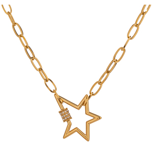 JINYOU-collar de cadena de oro con estrella de acero inoxidable para mujer, nuevo, elegante, <span class=keywords><strong>CZ</strong></span>, 1762 - Product Image 1