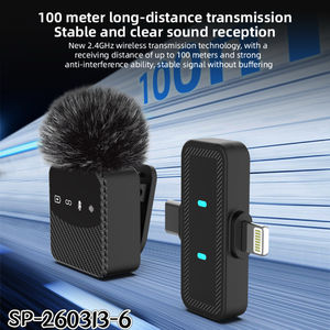 Nouveau microphone cravate sans fil 2026 avec étui de chargement, portée de 100 m, double micro 2,4 G, suppression du bruit qualité <span class=keywords><strong>CD</strong></span> - Product Image 4