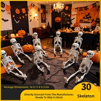 Squelette en plastique de 30 cm pour Halloween, réaliste, ornement décoratif pour bars, maisons hantées, salles d'évasion