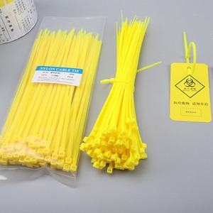 Medical Cable Ties 4x200mm Nylon Self Locking For Medical Waste Sealing Tags With Biohazard <b>Labels</b> Turnover Box Use - Product Image 3