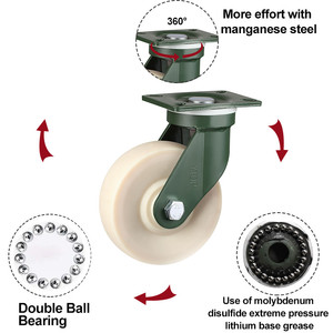 Nylon rad 3200kg Hochlast-Trolley-Nachlauf Universal-Nachlauf <span class=keywords><strong>8</strong></span>-Zoll-Drehbrems-Hochleistungs-Industriegießer - Product Image 3