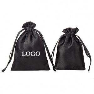 Sacs en satin de soie de haute qualité en gros, sacs d'emballage pour extensions de cheveux, pochettes à cordon, pochettes cadeaux pour perruques avec pompon - Product Image 2