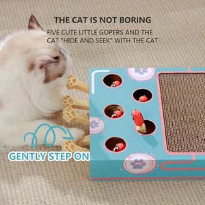 Jouet interactif en bois pour chat, labyrinthe de souris, griffoir, boîte de jeu de poursuite pour animaux de compagnie, taille personnalisée pour chats d'intérieur - Product Image 3