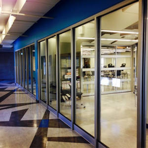 Muro divisorio interno in alluminio mobile doppio vetro insonorizzato pareti di vetro per ufficio - Product Image 3