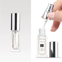 Nouveau Vide 10ml Rechargeable Décants Parfum Bouteilles En Verre Cuboïde Vaporisateur Bouteille De Parfum Avec Or Argent Noir Couvercle