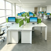Bureau de travail moderne, table de bureau modulaire à 4 postes, mobilier de bureau, poste de travail pour 2, 4 ou 6 personnes