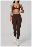 Individuelles Logo Großhandel Damen 2-teiliges Yoga-Set Farbblock Sport-BH Hochtaillierte Leggings Atmungsaktives Fitness-Set