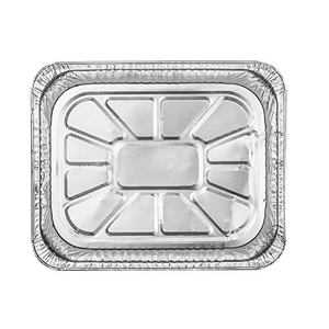 Eco-Friendly Recyclable Large Size Rectangle Aluminum Foil Pans Disposable <b>BBQ</b> Food Trays Go Containers Cooking Food Grade PET - Product Image 4