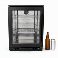 Mini-réfrigérateur compact 128L à porte vitrée et étagères réglables pour bar à domicile, patio, ou comme réfrigérateur à boissons extérieur