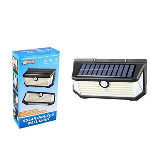 Lámpara Solar de Pared con Sensor de Movimiento, 202 SMD Blancos, 8 LED Rojos, 8 LED Azules, Resistente al Agua para Exteriores - Product Image 1