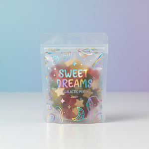 Bolsa Doypack de 5oz para Alimentos, con Cierre Hermético Metalizado, para Mantener la Frescura, con Diseño Navideño, para Monedas de Chocolate Sin OGM - Product Image 1