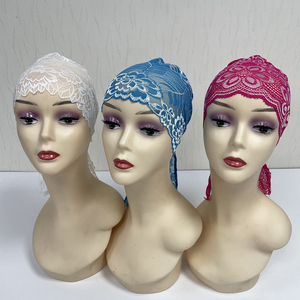 MH-1167 Hot Bán Rắn Màu Sắc Hồi Giáo Womens Bandanas Turban Khăn Bên Trong Hijab Undercap Womens Ren Tua Bin Với <span class=keywords><strong>Tie</strong></span> - Product Image 1
