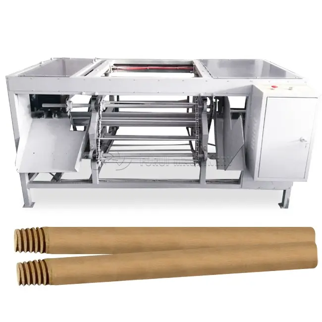 स्वचालित लकड़ी राउंड बार स्क्रू कटिंग मशीन/लकड़ी के हैंडल थ्रेडिंग मशीन/झाड़ू स्टिक राउंडिंग और थ्रेडिंग मशीन