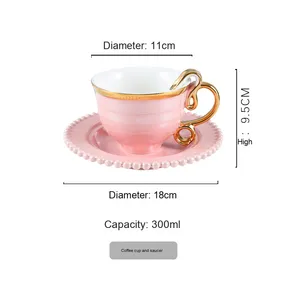 Light Luxury Phnom Penh Ceramic <b>Cup</b> <b>Large</b> Capacity High-Value Mug Saucer Modern Arabic Western Restaurant Afternoon <b>Tea</b> JADE - Product Image 6