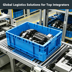 ASRS &amp; ACR Robot-Ready 600x400x200mm Logistics <strong>Bin</strong> - High Precision Reinforced Base Stacker Crate for Automated Warehouse - Product Image 1