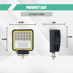 Lampu kerja LED OEM baru 4 inci 126W dengan cincin Halo bukaan kuning 12v 24v lampu kerja DRL pabrik lampu LED - Product Image 3