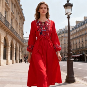 Vestidos Maxi de Playa y Resort para Mujer, con Cordones en la Cintura, Corte en A, Holgados y a la Moda - Product Image 5