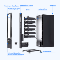Distributeur automatique de boissons et de collations, machine de vente au détail alimentaire automatique, 21,5 pouces, 60 emplacements, distributeur automatique combiné réfrigéré